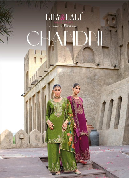 Chandni By Lily And Lali Chinon Silk Kurti With Bottom Dupatta Exporters In India